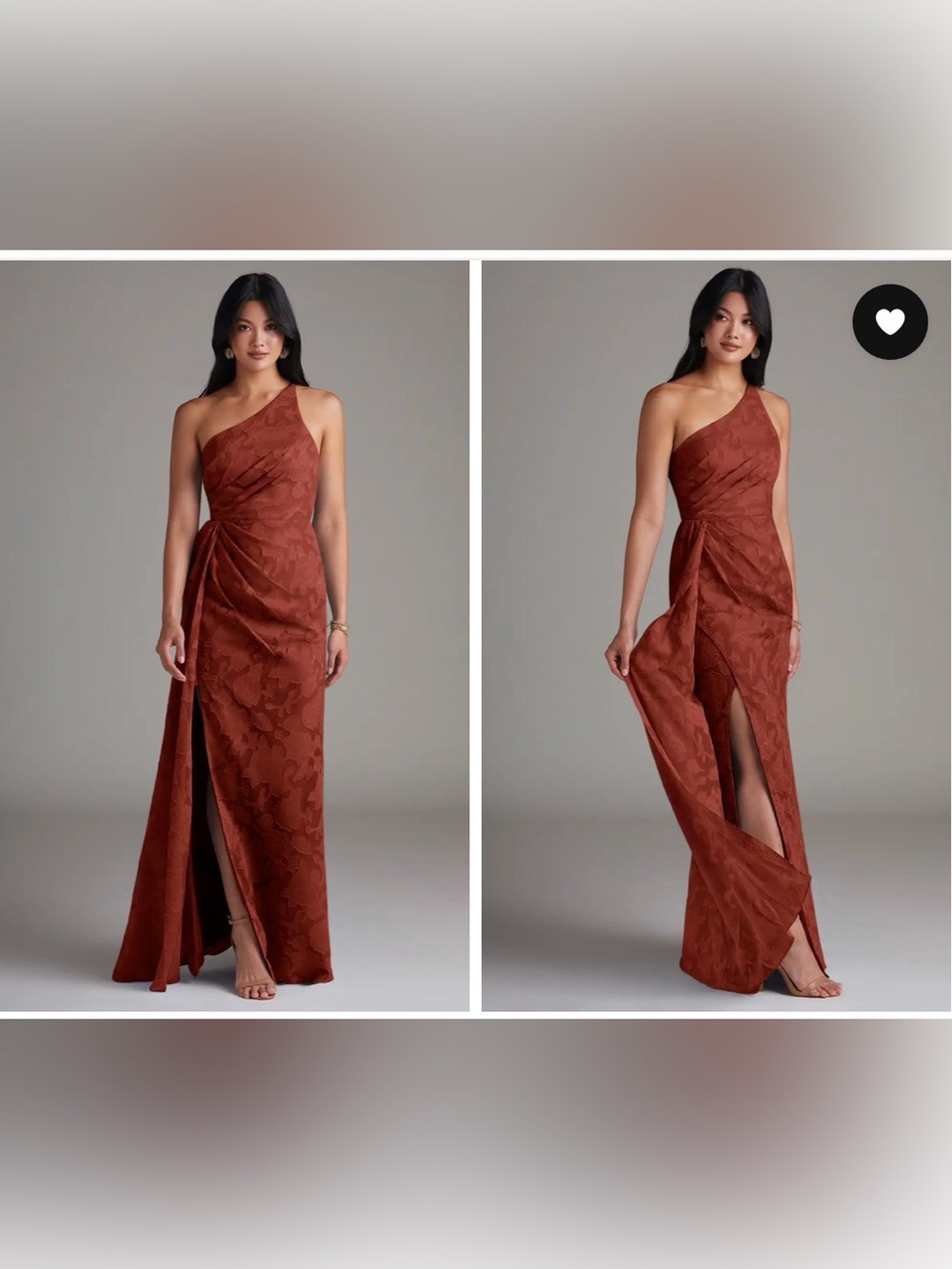 Azazie Mika Terracotta floral burnout A10